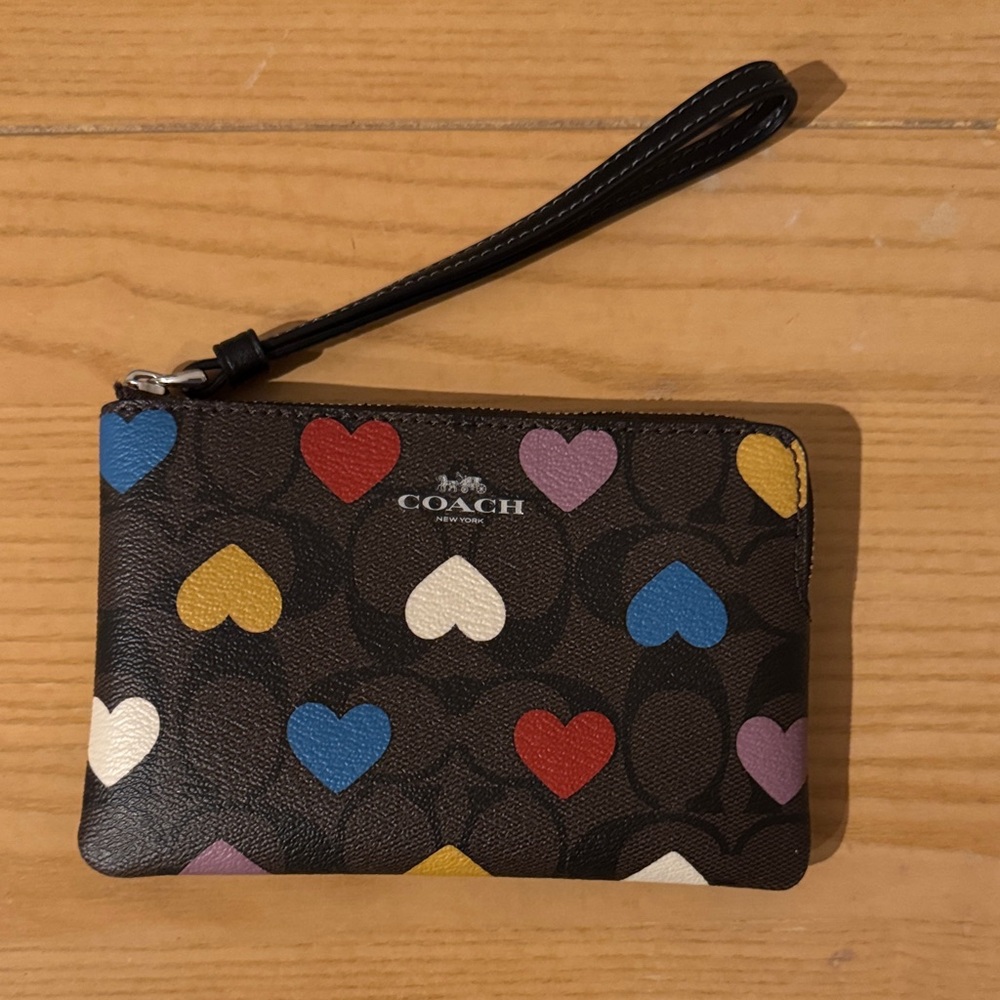 Coach Multicolor Heart Wristlet